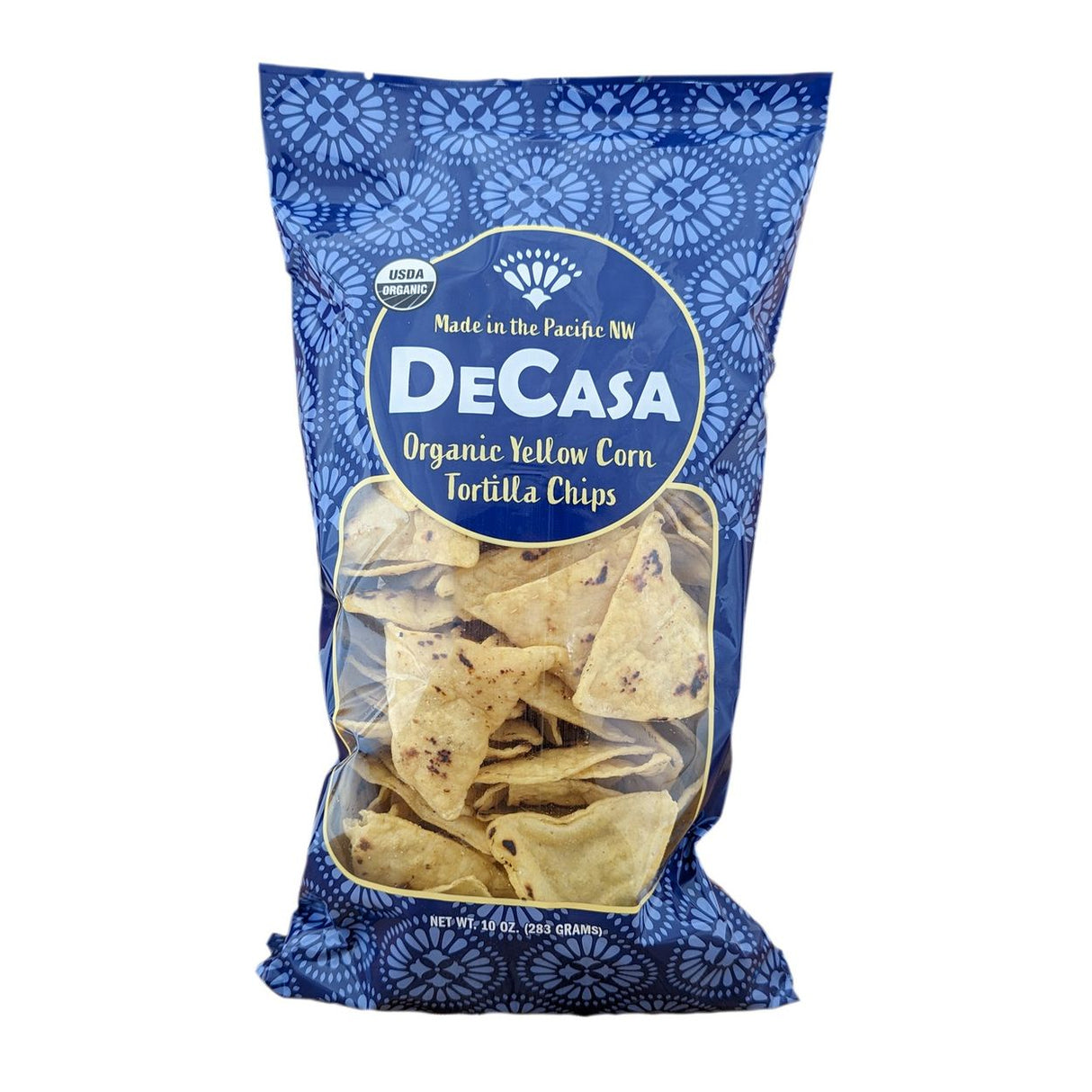 De Casa Tortilla Chips, Yellow Corn, Organic-10oz