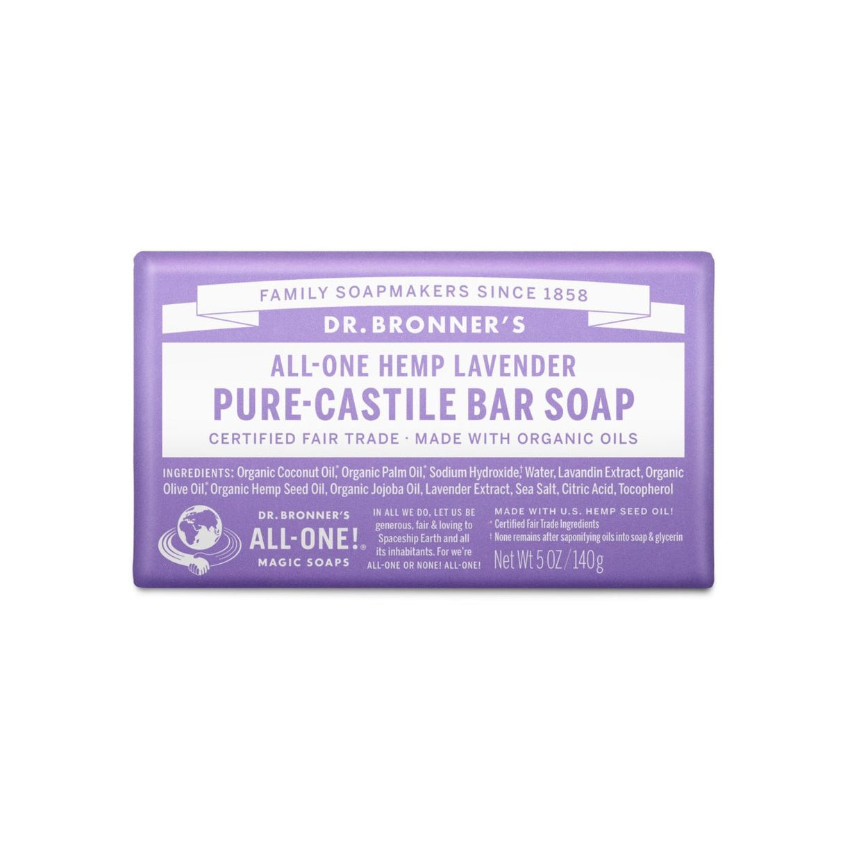 Dr Bronner Hemp Lavender Pure Castile Soap, Organic-5oz