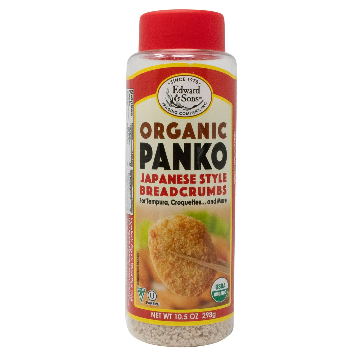 Edward & Sons Breadcrumbs, Panko, Organic, Kosher & Vegan-10.5oz