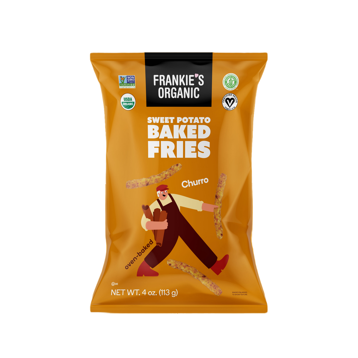 Frankie's Organic Baked Sweet Potato Fries, Churro, Organic - 4oz