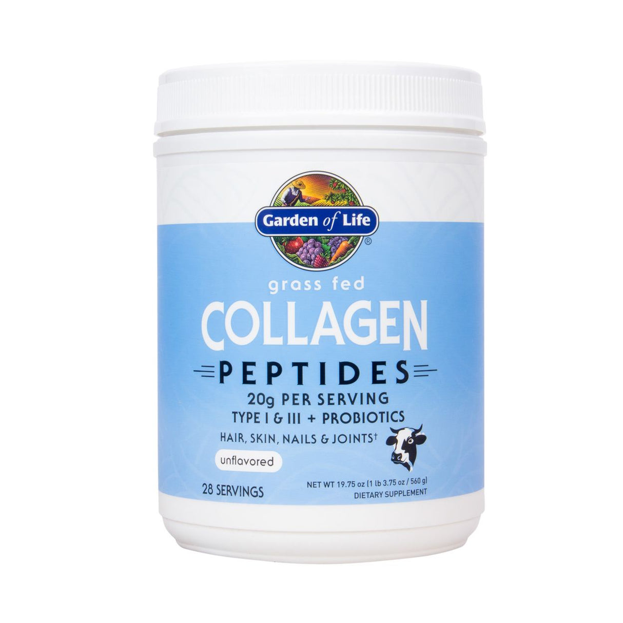 Garden of Life Collagen Peptides, Powder, Unflavored, Grass-Fed-19.75oz