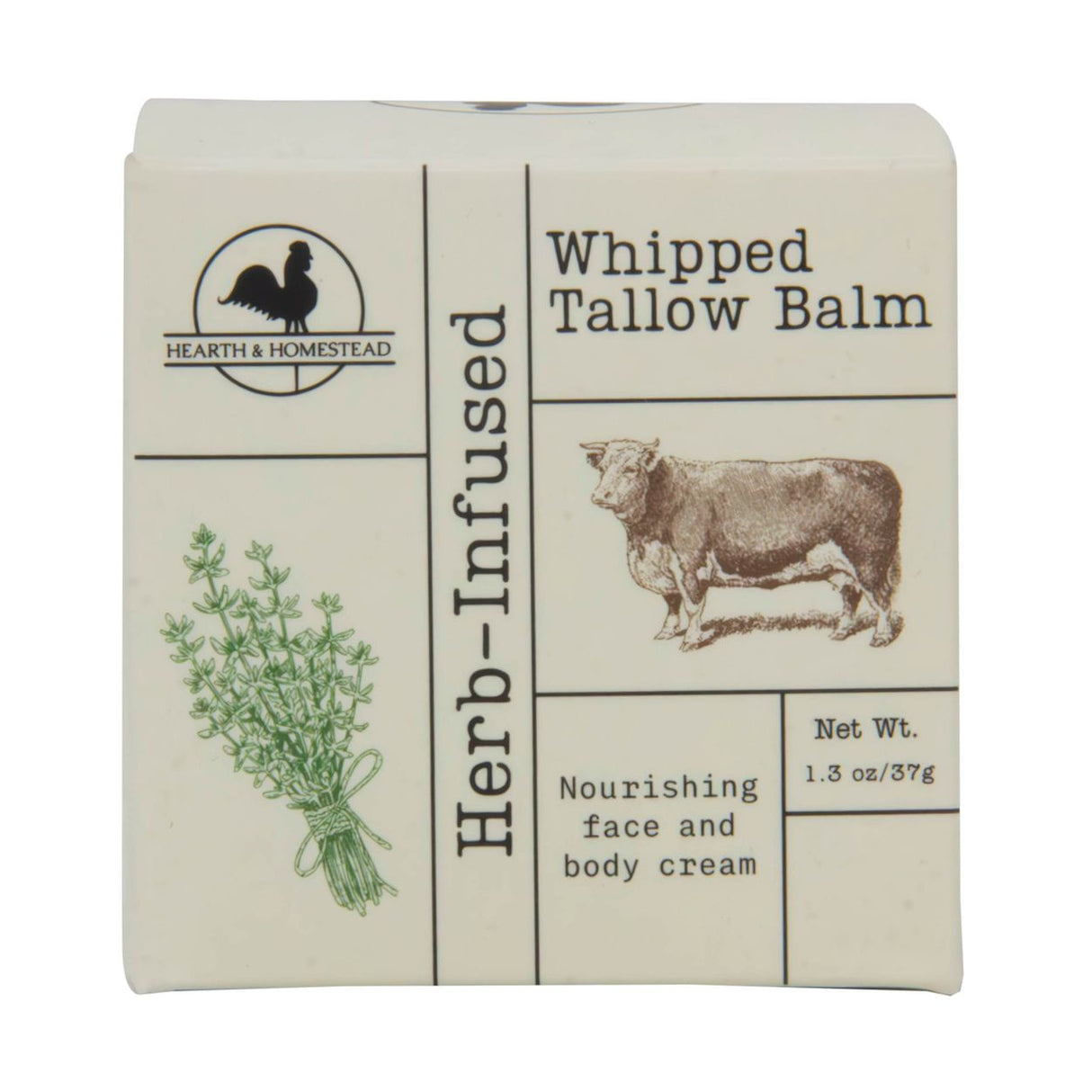 Hearth & Homestead Whipped Tallow Balm, Herb Infused-1.3oz