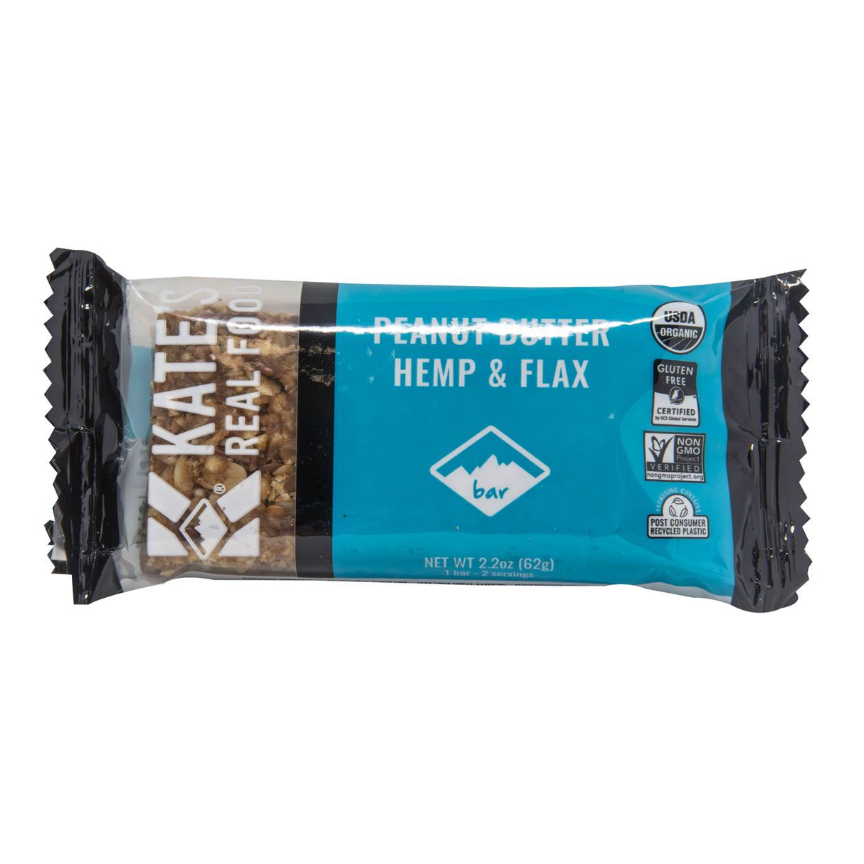 Kate's Real Food Energy Bar, Peanut Butter Hemp & Flax, Organic-2.2oz