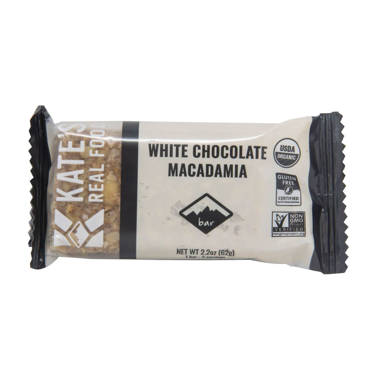 Kate's Real Food Energy Bar, White Chocolate Macadamia, Organic-2.2oz