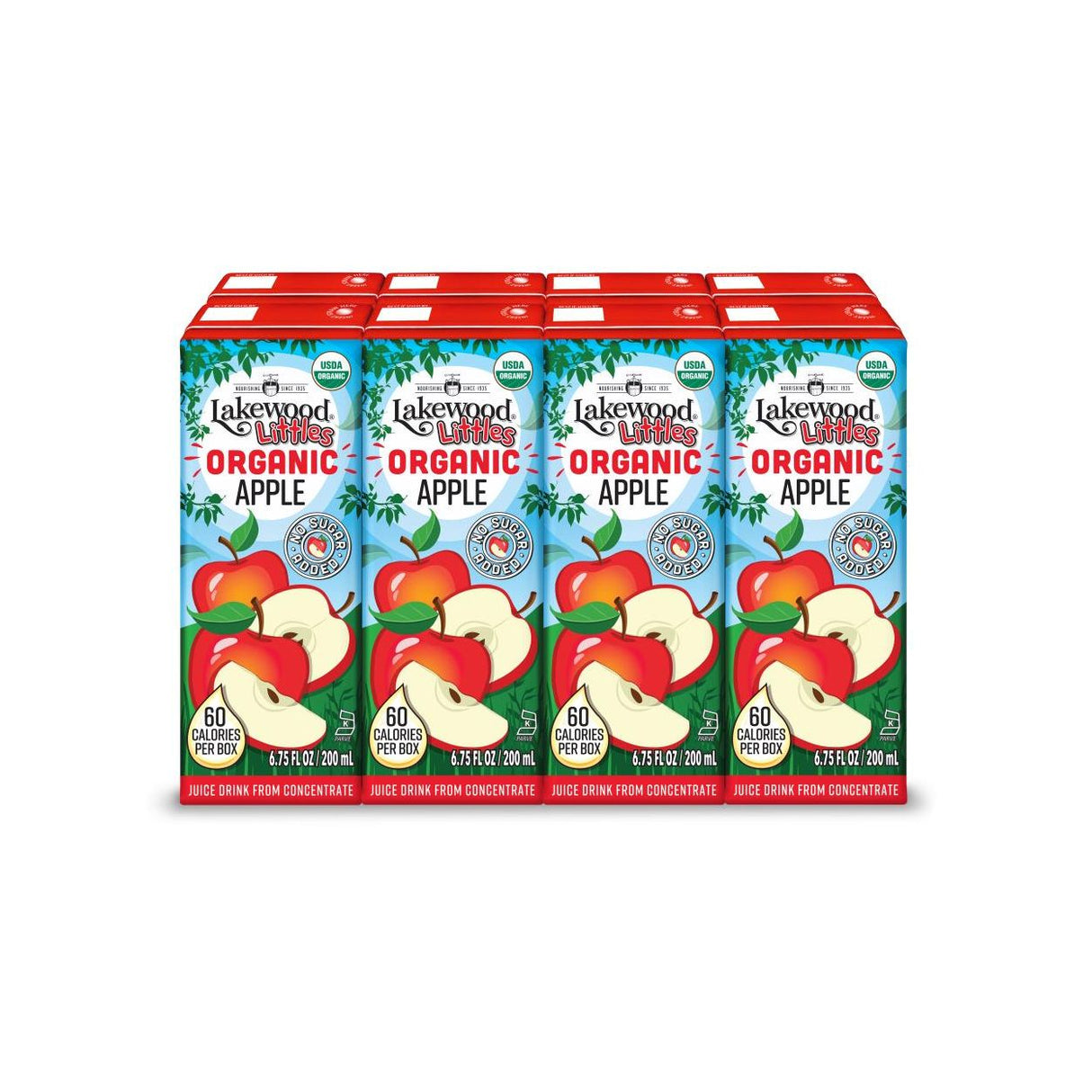 Lakewood Organic Juices Littles Juice Box, Apple, Organic-8 Pack