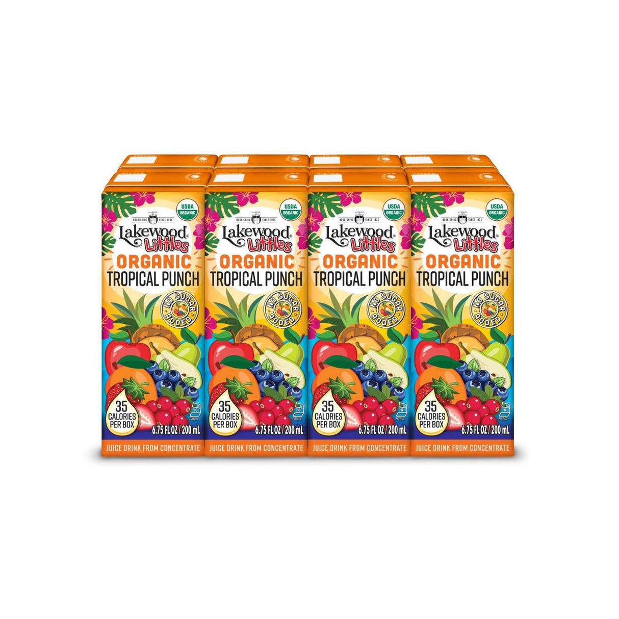 Lakewood Organic Juices Littles Juice Box, Tropical Punch, Organic- 8 x 6.75 fl oz