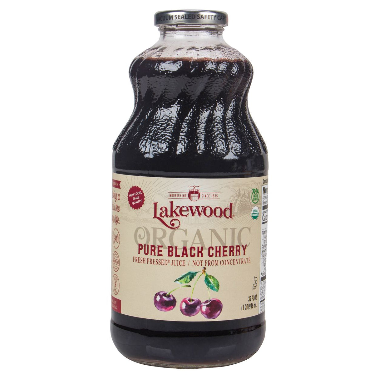 Lakewood Organic Juices Black Cherry Juice, Pure, Organic- 32 fl oz