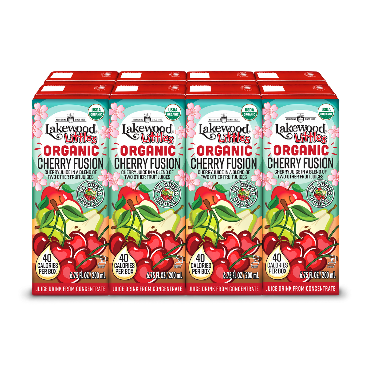 Lakewood Organic Juices Littles Juice Box, Cherry Fusion, Organic- 8 x 6.75 fl oz