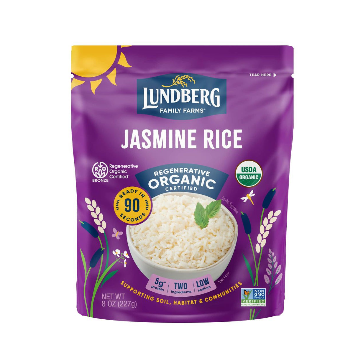 Lundberg Rice, Jasmine White, Thai Hom Mali, Organic-8oz