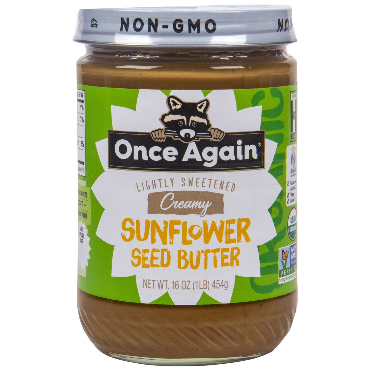 Once Again Nut Butter, Inc. Sunflower Butter, Lightly Sweetened and Salted, Organic-16oz