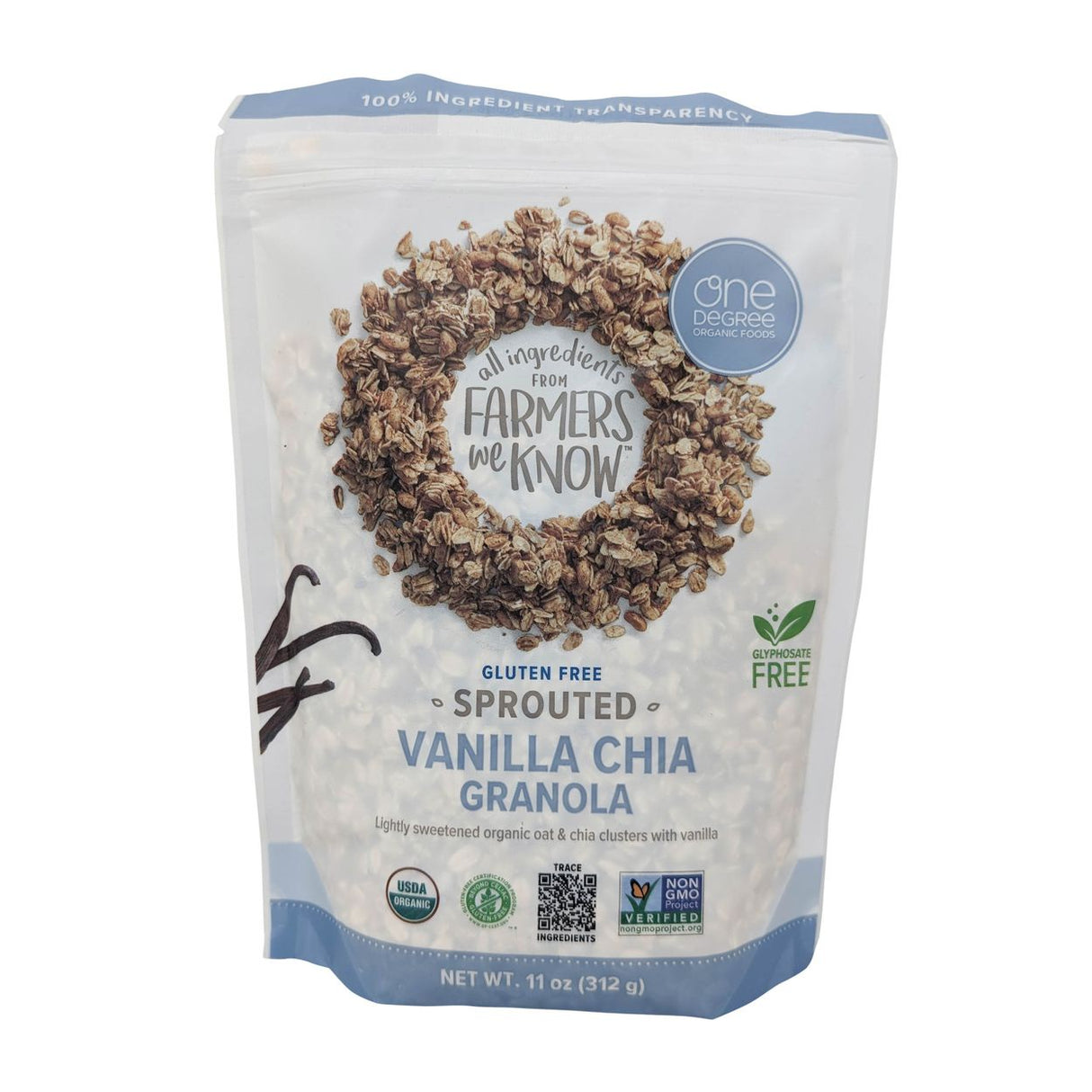 One Degree Granola Sprouted, Vanilla Chia, Organic-11oz