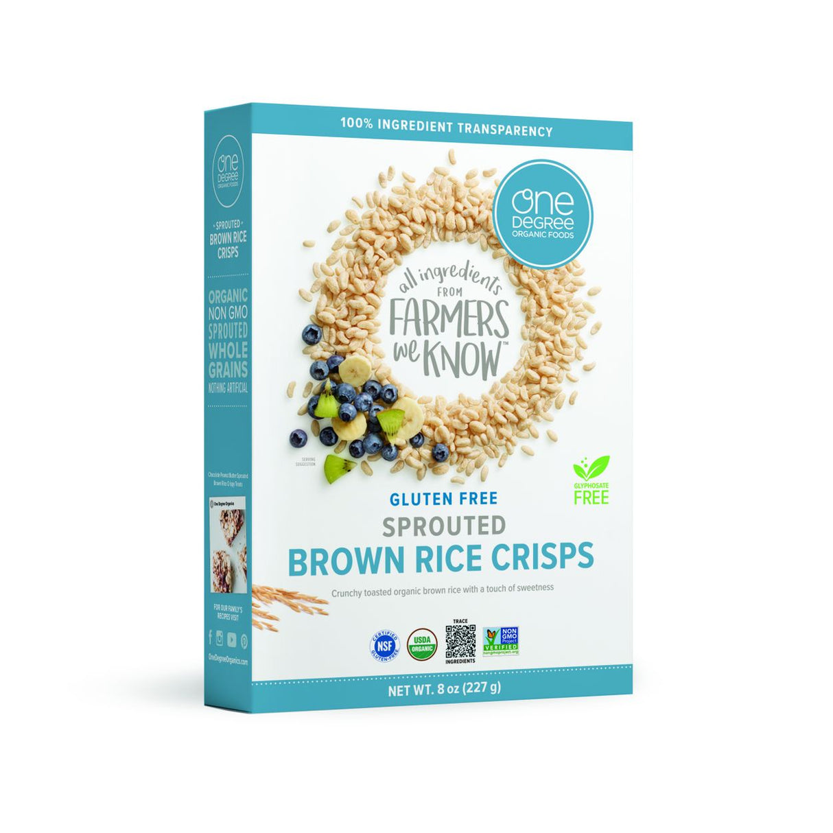 One Degree Veganic Sprouted Brown Rice Crisps Cereal, Organic-8oz