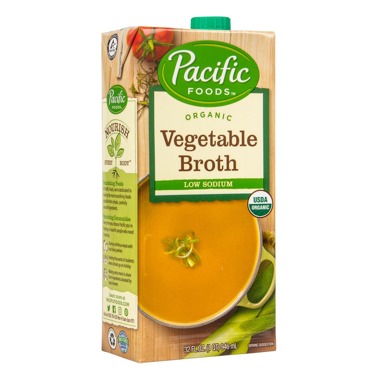Pacific Foods Vegetable Broth, Low Sodium, Organic-32floz