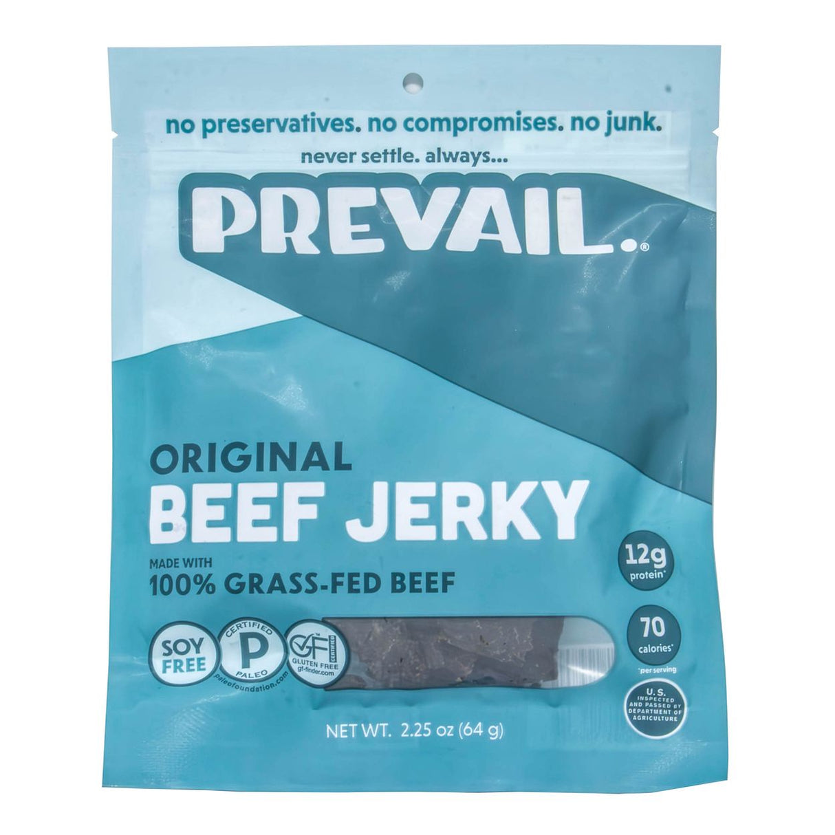 PREVAIL Beef Jerky, Original, 100% Grass Fed-2.25oz