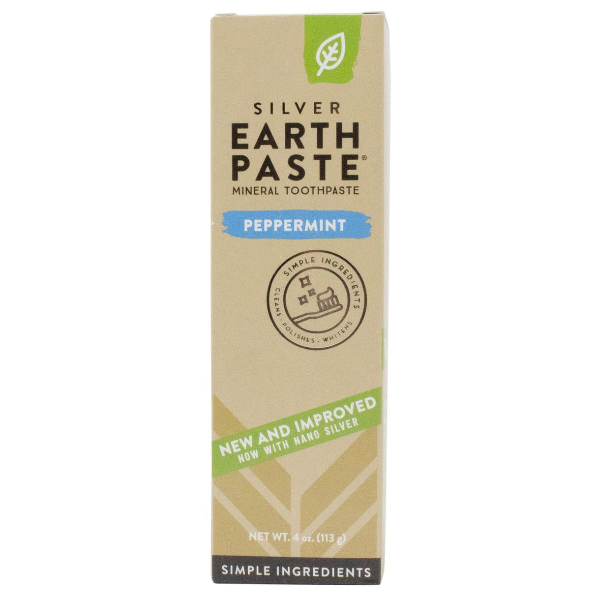 Redmond Earthpaste Toothpaste with Silver, Peppermint- 4oz