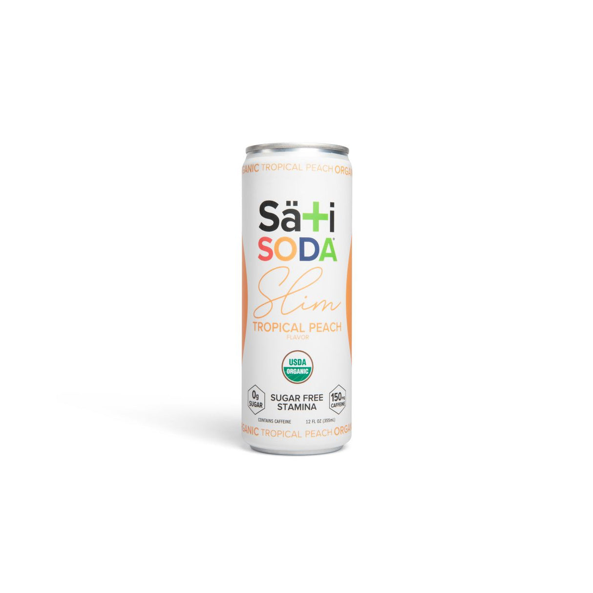 Sati Soda Slim Stamina Soda, Tropical Peach, Organic-12floz