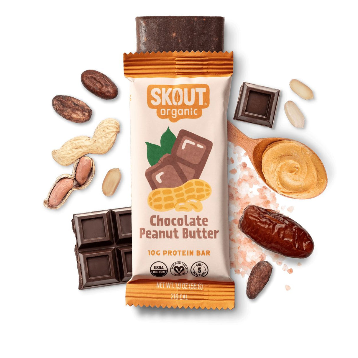 Skout Protein Bar, Chocolate Peanut Butter, Organic