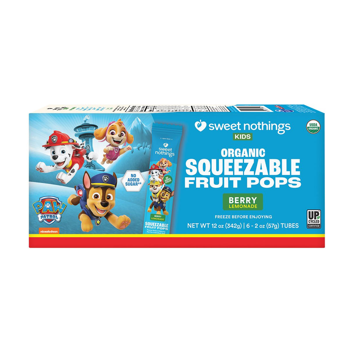 Sweet Nothings KIDS Squeezable Fruit Pops, Berry Lemonade Paw Patrol, Organic-12oz
