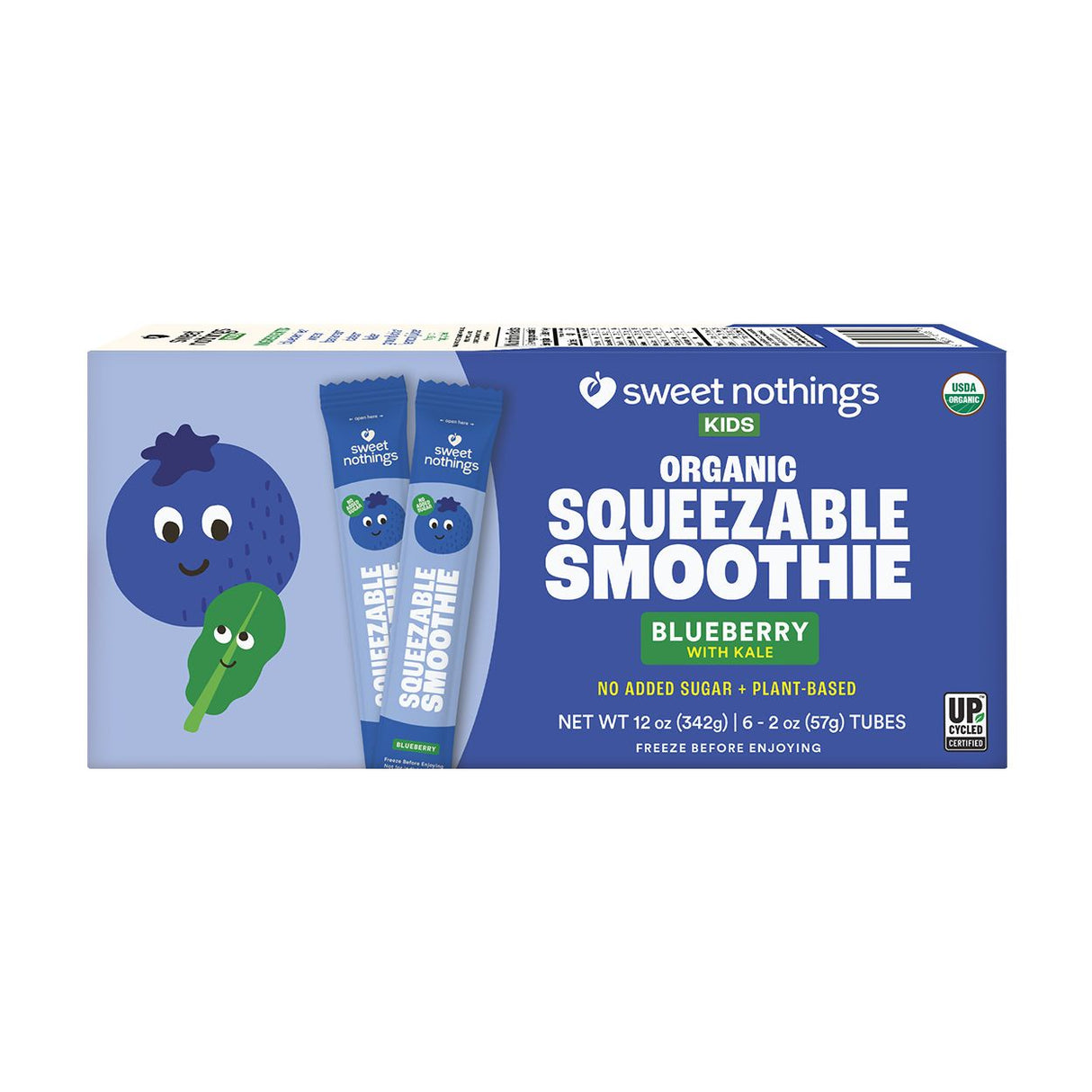 Sweet Nothings KIDS Squeezable Smoothie, Blueberry with Kale, Organic-12oz