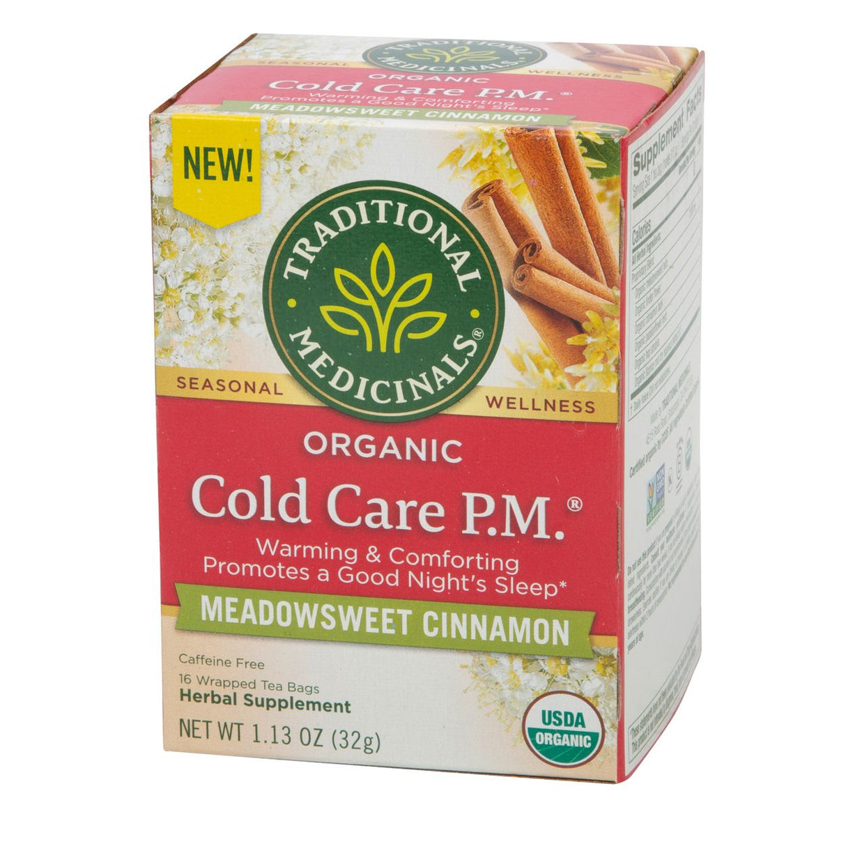 Traditional Medicinals Cold Care P.M. Tea, Meadowsweet Cinnamon, Organic-1 Box